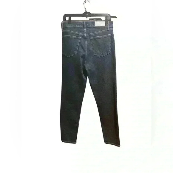New ReDone 90s High Rise Button Fly Ankle Crop Denim Jeans Dark Wash Size 29 - Picture 6 of 10